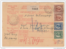 Yugoslavia Kingdom SHS 1924 Sprovodni List - Parcel Card Stara Kanjiza - Skoplje Bb151211 - Otros & Sin Clasificación