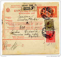 Yugoslavia Kingdom SHS 1928 Sprovodni List - Parcel Card Beograd - Split Bb151204 - Autres & Non Classés