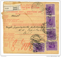 Yugoslavia Kingdom SHS 1928 Sprovodni List - Parcel Card Zagreb - Split Bb151204 - Sonstige & Ohne Zuordnung