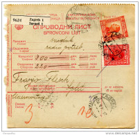 Yugoslavia Kingdom SHS 1928 Sprovodni List - Parcel Card Zagreb - Split Bb151204 - Other & Unclassified