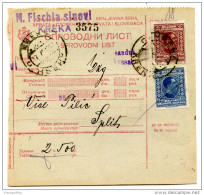 Yugoslavia Kingdom SHS 1928 Sprovodni List - Parcel Card Kreka - Split Bb151204 - Andere & Zonder Classificatie