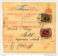 Yugoslavia Kingdom SHS 1928 Sprovodni List - Parcel Card Broda - Split B151204 - Andere & Zonder Classificatie