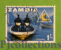 S443 - ZAMBIA 1964 FISHING 1s USATO - USED - Zambia (1965-...)