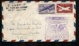 Enveloppe Par Avion 1er Vol New York (USA) à Barcelone (Espagne) - 9 Novembre 1948 - 2c. 1941-1960 Brieven