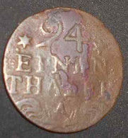 Prusse 1782 1/24 Thaler Billon Frederich II En Revers Monogramme Couronné Fort Usé - Taler En Doppeltaler