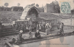 PLUVIGNER (Morbihan) - La Fontaine De Saint-Guigner - Laveuses, Lavandières - Voyagé 1907 (2 Scans) - Pluvigner