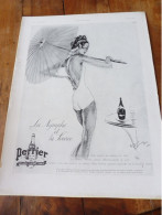 PERRIER   Affiche Publicitaire Originale De 1936   Dim. 38x 28cm -  Document Renforcé Par Dos Bristol - Perrier