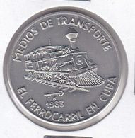 MONEDA DE CUBA DE 1 PESO DEL AÑO 1983 MEDIOS TRANSPORTE - TREN - FERROCARRIL (COIN) (NUEVA - UNC) - Cuba
