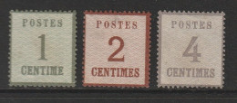 Elsass Und Lothringen, Mi. 1-2-3 Alle Type I, 1 + 2 + 4 Centime(s), Ungebraucht Ohne Gummi - Ungebraucht