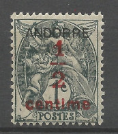 ANDORRE N° 1 Variétée Barre Brisée NEUF* CHARNIERE  / Hinge  / MH - Neufs