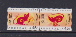 CHRISTMAS  ISLAND    1996    Chinese  New  Year    Strip  Of  2    MNH - Christmas Island