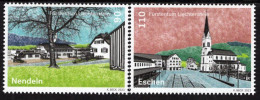 Liechtenstein - 2023 - Village Views - Nendeln And Eschen - Mint Stamp Set With Embossing - Nuovi