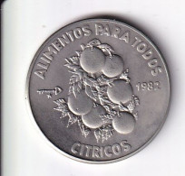 MONEDA DE CUBA DE 1 PESO DEL AÑO 1982 DE ALIMENTOS PARA TODOS - CITRICOS (COIN) (NUEVA - UNC) - Cuba