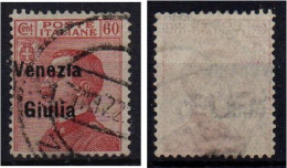 Venezia Giulia 1918-19 - Ordinari Sopr. - 60 Cent. - Usato - Raro - Vénétie Julienne