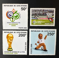 Côte D'Ivoire Ivory Coast 2006 Mi. 1483 - 1486 FIFA World Cup Coupe Du Monde WM Football Fußball Soccer Germany Set Of 4 - Côte D'Ivoire (1960-...)