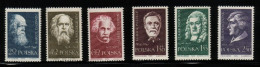 POLAND 1959 GREAT SCHOLARS NHM DARWIN NEWTON COPERNICUS EINSTEIN PASTEUR MENDELEJEW SCIENTISTS ASTRONOMER - Neufs