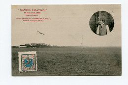 !!! MEETING DE NANTES DU 14-21 AOUT 1910, CPA AVEC VIGNETTE DU MEETING - Luftfahrt