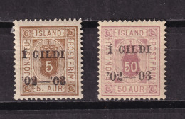 Iceland 1902 1 Gildi Overprint 5a/50a MNH Perf 14x13.5 15541 - Unused Stamps