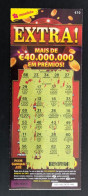 114 H, Lottery Ticket, Portugal, « Raspadinha », « Instant Lottery »,« EXTRA ! Mais De € 40.000.000 Em Prémios », Nº 533 - Billets De Loterie