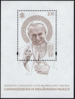 Vaticano 2014 Correo 1658 HB **/MNH Canonización Juan Pablo II:Conjunta Con Pol - Unused Stamps