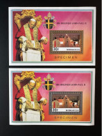 Mongolia 1992 Mi. Bl. 195 A / B SPECIMEN Silver & Gold Pape Jean-Paul II Papst Johannes Paul Pope John Paul - Mongolei