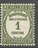 ANDORRE TAXE N° 16 NEUF*  CHARNIERE  / Hinge  / MH - Unused Stamps