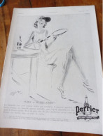 PERRIER   Affiche Publicitaire Originale De 1936   Dim. 37x 27cm -  Document Renforcé Par Un Dos En Papier Bristol - Perrier