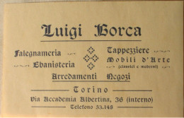 CARTONCINO DA VISITA - LUIGI BORCA - TORINO - ANNI '60 - Cartes De Visite