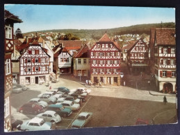 CARTOLINA AUTOMOBILI 1969 GERMANIA BADEN MOSBACH MARKPLATZ GERMANY Postcard  DEUTSCHLAND Ansichtskarten - Mosbach