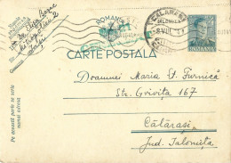 ROMANIA 1941 POSTCARD, CENSORED POSTCARD STATIONERY - World War 2 Letters