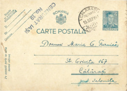 ROMANIA 1941 POSTCARD, CENSORED IASI NO.19 POSTCARD STATIONERY - Cartas De La Segunda Guerra Mundial