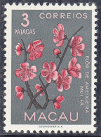 Macau, Macao, Flores De Macau, 3 P. Policromo, 1953, Mundifil Nº 382 MNH - Gebruikt