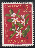 Macau, Macao, Flores De Macau, 5 P. Policromo, 1953, Mundifil Nº 383 Used - Usati