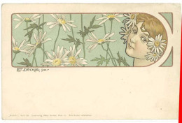 DOCKER E. - Femme Et Marguerites  -  Art Nouveau -  (5) - Döcker, E.