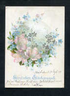 "HERZLICHEN GLUECKWUNSCH" 1899, Alte Karte Mit Blumen (C003) - Sonstige & Ohne Zuordnung