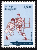 French Andorra - 2023 - Bicentenary Of Rugby In Andorra - Mint Stamp - Unused Stamps