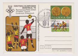 Poland Polska 1987 Postal Stationery Card PSC (5Zl.), MONTREAL 1976 Olympics Medals Win, VOLLEYBALL (66744) - Volleybal