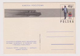 Poland Polska 1971 Postal Stationery Card PSC (40gr.), Youth, Children Road Safety, Unused (66640) - Autres & Non Classés