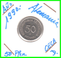 ALEMANIA -DEUTSCHLAND - GERMANY-MONEDA DE LA REPUBLICA FEDERAL DE ALEMANIA DE 50 Pfn. - DEL AÑO 1990 CECA-D-STTUCART - 50 Pfennig