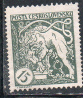 CZECH REPUBLIC REPUBBLICA CECA CZECHOSLOVAKIA CESKA CECOSLOVACCHIA 1919 BOHEMIAN LION BREAKING ITS CHAINS 15h MH - Ongebruikt