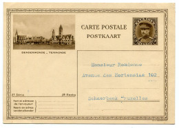 Postkaart 3de Reeks 40c Albert I Met Kepi -  Foto Termonde - Dendermonde - Postcards 1909-1934