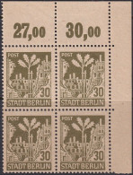 Germany 1945 Sc 11N7 Var Mi 7A I Berlin-Brandenburg Block MNH** Plate Flaw - Berlijn & Brandenburg