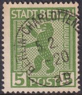 Germany 1945 Sc 11N1 Var Mi 1A XII Berlin-Brandenburg Used Plate Flaw - Berlin & Brandenburg