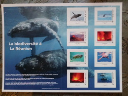 France 2023 Biodiversity REUNION Humpbaxk Whale Baleine Volcan Biodiversite Turtle Volcanic Eruption 8v COLLECTOR - Unused Stamps