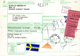 Svezia (1988) - Bollettino Pacchi Da Älmhult Per La Francia - Storia Postale
