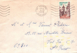 Vp69 Enveloppe 1973 De Granpré 08 Vers St Saint Priest Avec Tirets Fluorescents - Covers & Documents