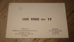 Carte Visite, Visit Card, VIETNAM, LUU VINH Dit TY, CHOLON, SAIGON   ......... CV-1031 - Cartes De Visite