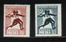 POLAND 1954 POLISH ATHLETICS MEETING SERIES 1 SET OF 2 NHM & HM Javelin II NATIONAL SPARTAKIADA HELD JULY 1954 SPORTS - Neufs