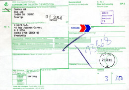 Svezia (1989) - Bollettino Pacchi Da Sunne Per La Francia - Briefe U. Dokumente