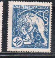 CZECH REPUBLIC REPUBBLICA CECA CZECHOSLOVAKIA CESKA CECOSLOVACCHIA 1919 BOHEMIAN LION BREAKING ITS CHAINS 50h MH - Ongebruikt